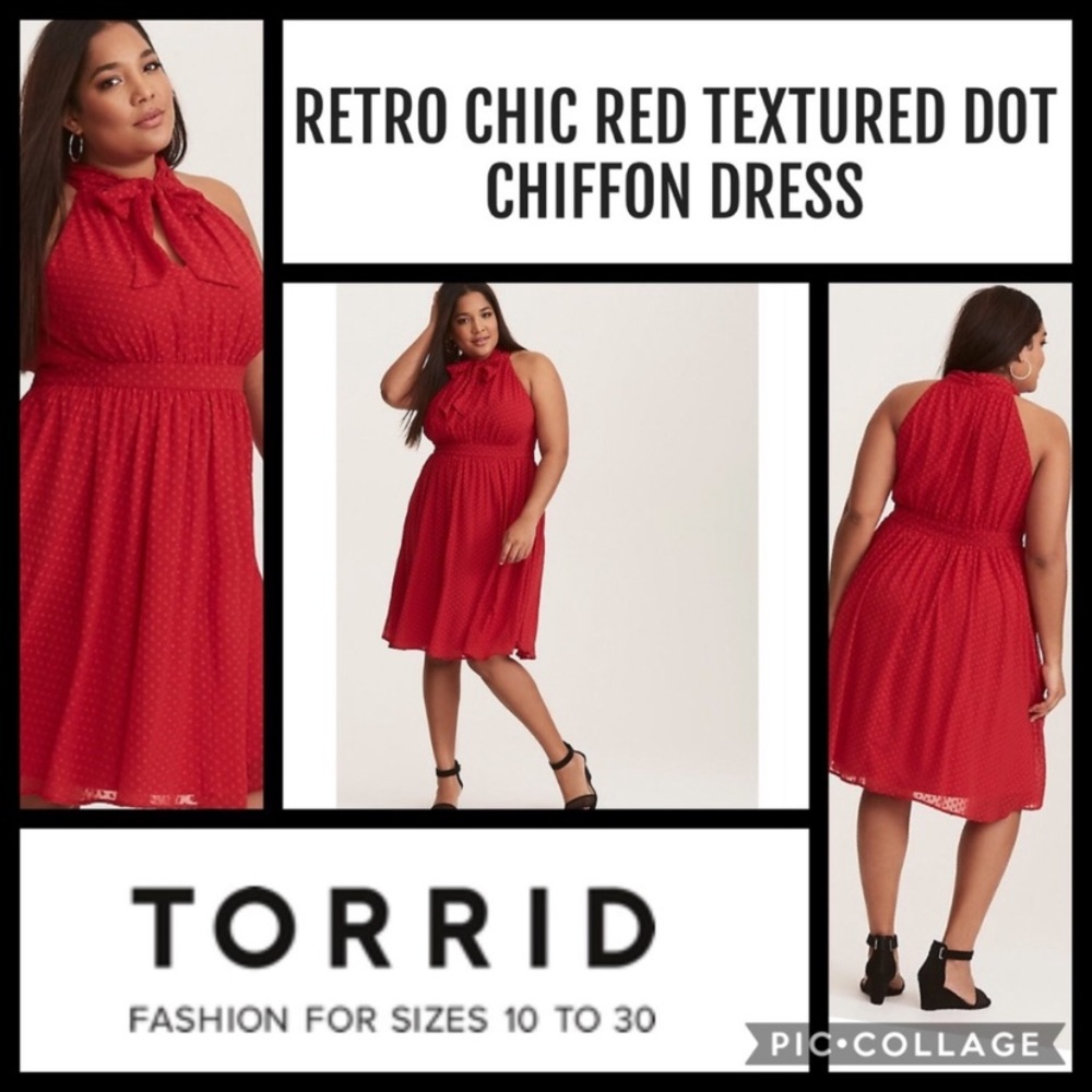 Retro Chic by Torrid Red Christmas MIDI Dress